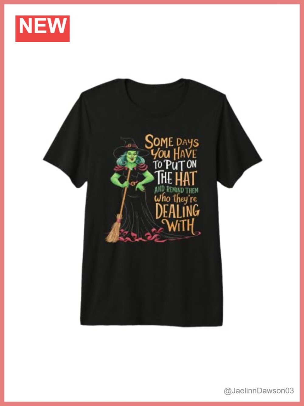 Halloween Witch Tri-Blend T-Shirt Crew Neck Spooky Tee